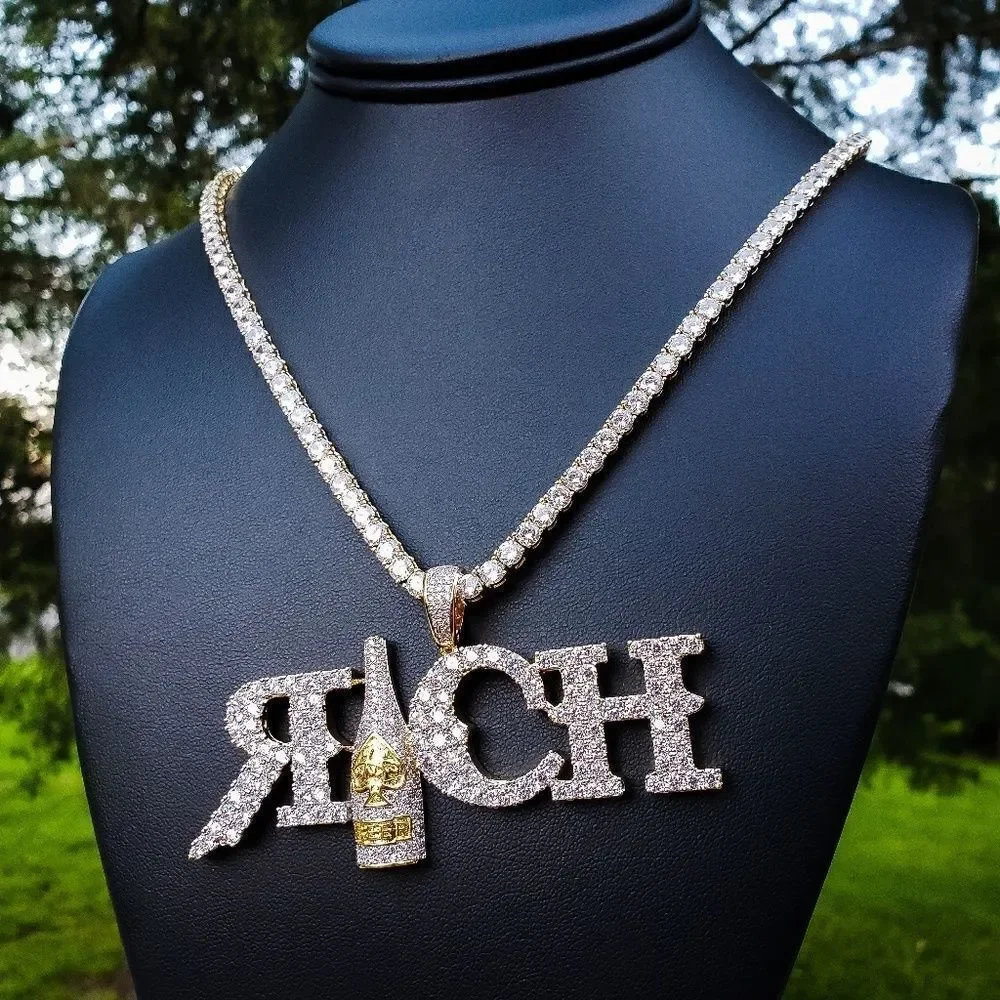 14k Gp Simulated Diamond RICH Necklace Set
